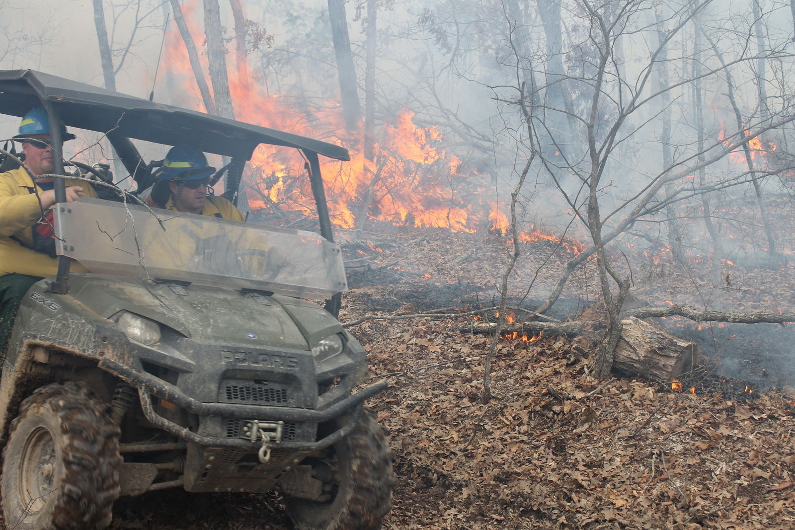 Wildland Firefighters responding to a jackpot